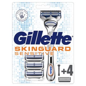 gillette skinguard razor with 3 blade cartridges (1 kit)